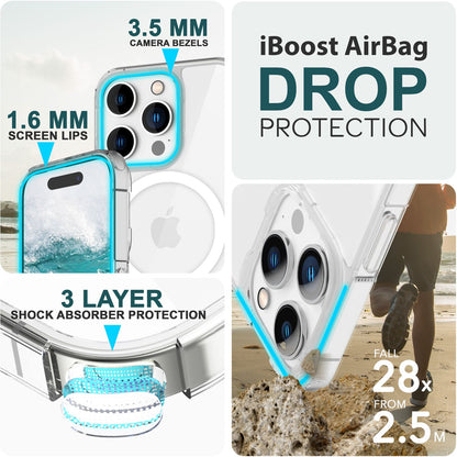 NALIA Transparentes Magnet Case für iPhone 15 Pro – MagPower System (MagSafe kompatibel) – LUMEX (Edle Glas-Optik, aber unzerbrechlich) – Marke aus Berlin