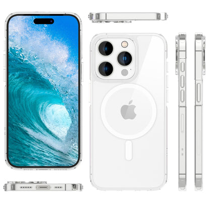 NALIA Transparentes Magnet Case für iPhone 15 Pro Max – MagPower System (MagSafe kompatibel) – LUMEX (Edle Glas-Optik, aber unzerbrechlich) – Marke aus Berlin