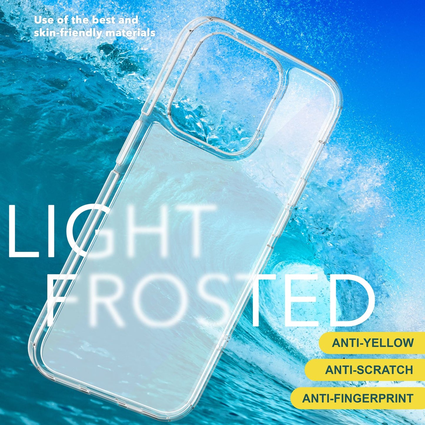 NALIA Matt-Transparentes Case für iPhone 15 Pro Max – Milchglas-Optik & Anti-Fingerprint – NYTE (Stoßfest, Harte Rückseite & Silikon Bumper) – Marke aus Berlin