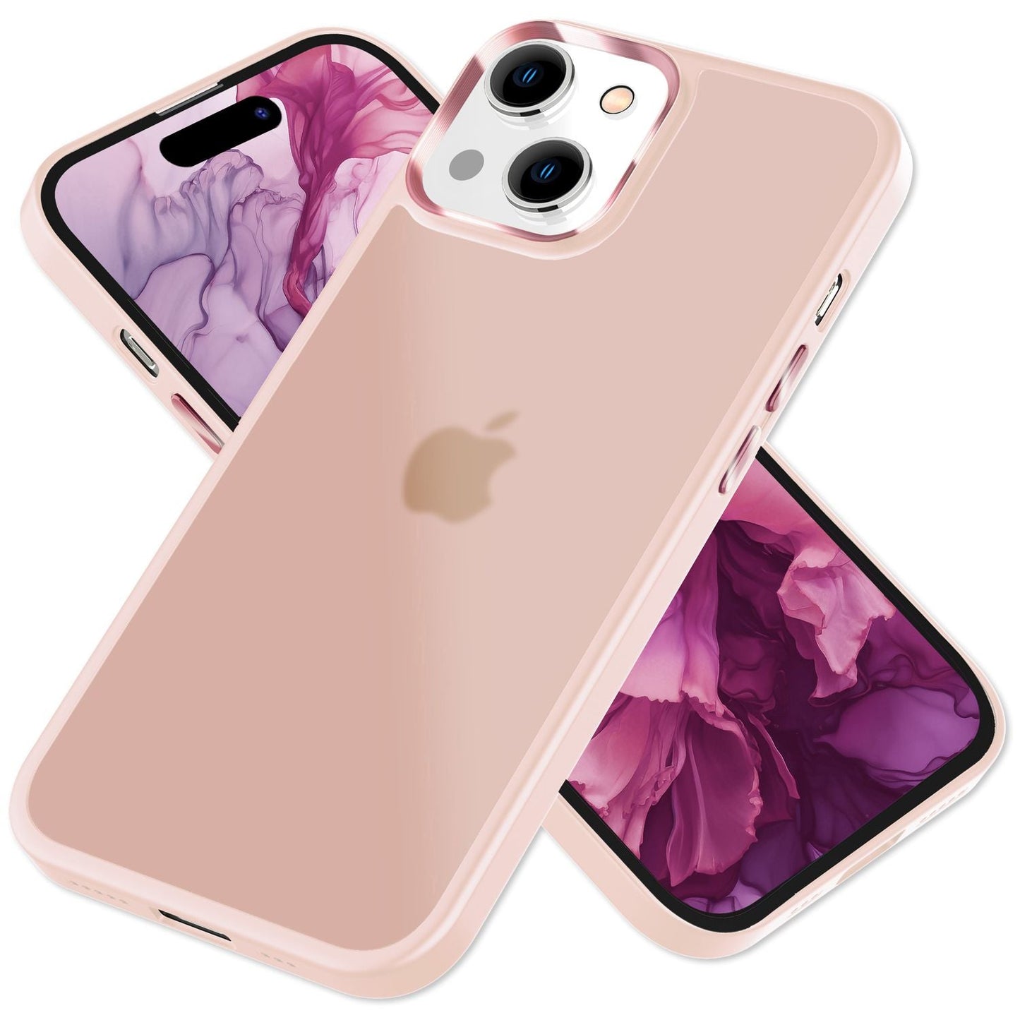 NALIA Matte Handyhülle für iPhone 15 – Stoßfester Silikon-Rahmen & Semi-Transparent – FUZION (Anti-Fingerprint Case) – Marke aus Berlin