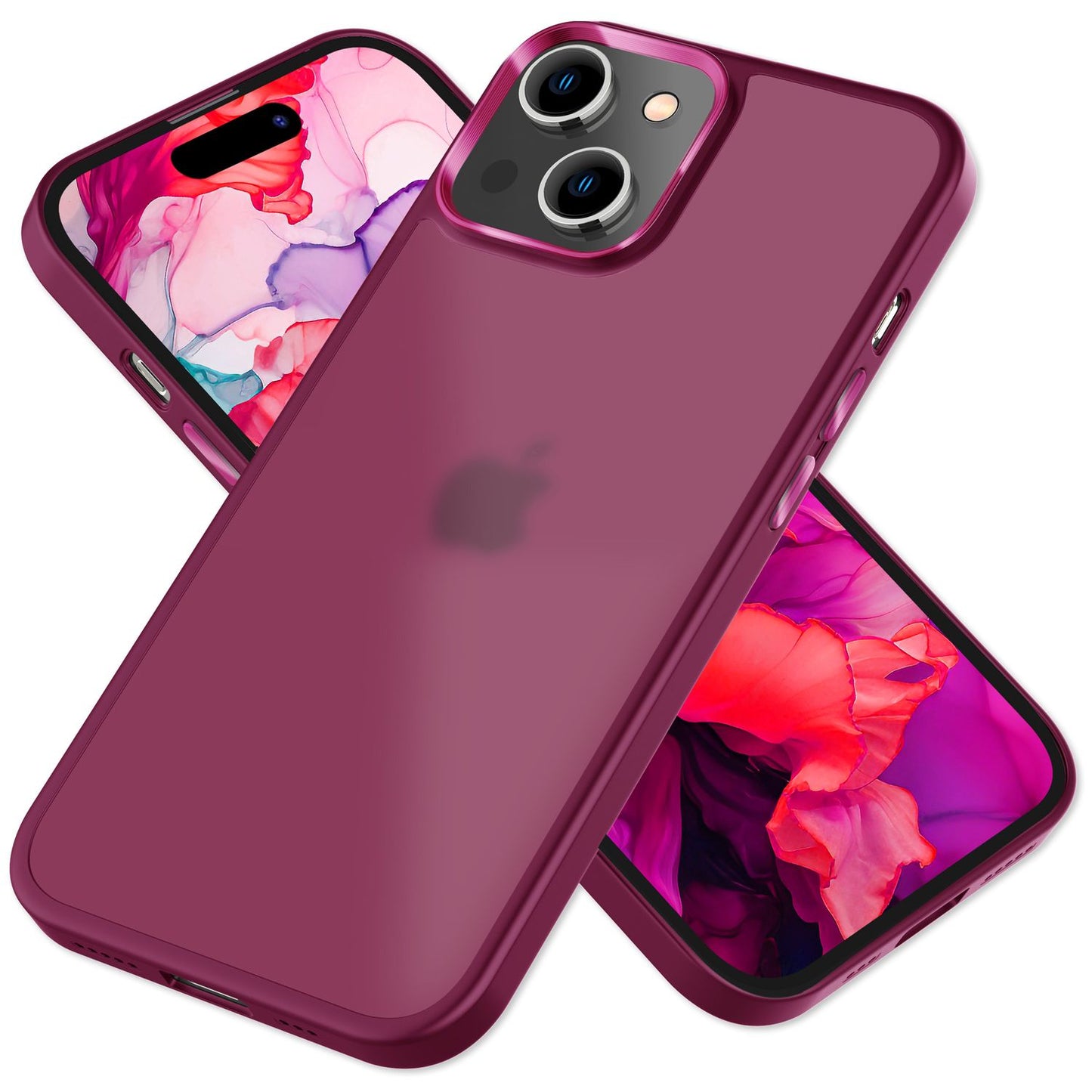 NALIA Matte Handyhülle für iPhone 15 – Stoßfester Silikon-Rahmen & Semi-Transparent – FUZION (Anti-Fingerprint Case) – Marke aus Berlin
