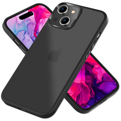 NALIA Matte Handyhülle für iPhone 15 – Stoßfester Silikon-Rahmen & Semi-Transparent – FUZION (Anti-Fingerprint Case) – Marke aus Berlin