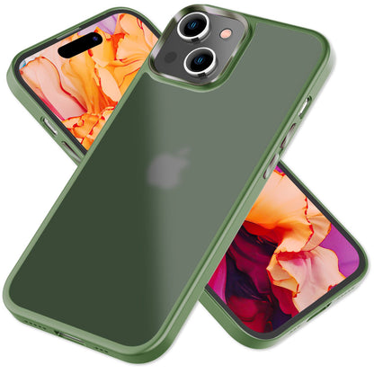 NALIA Matte Handyhülle für iPhone 15 – Stoßfester Silikon-Rahmen & Semi-Transparent – FUZION (Anti-Fingerprint Case) – Marke aus Berlin
