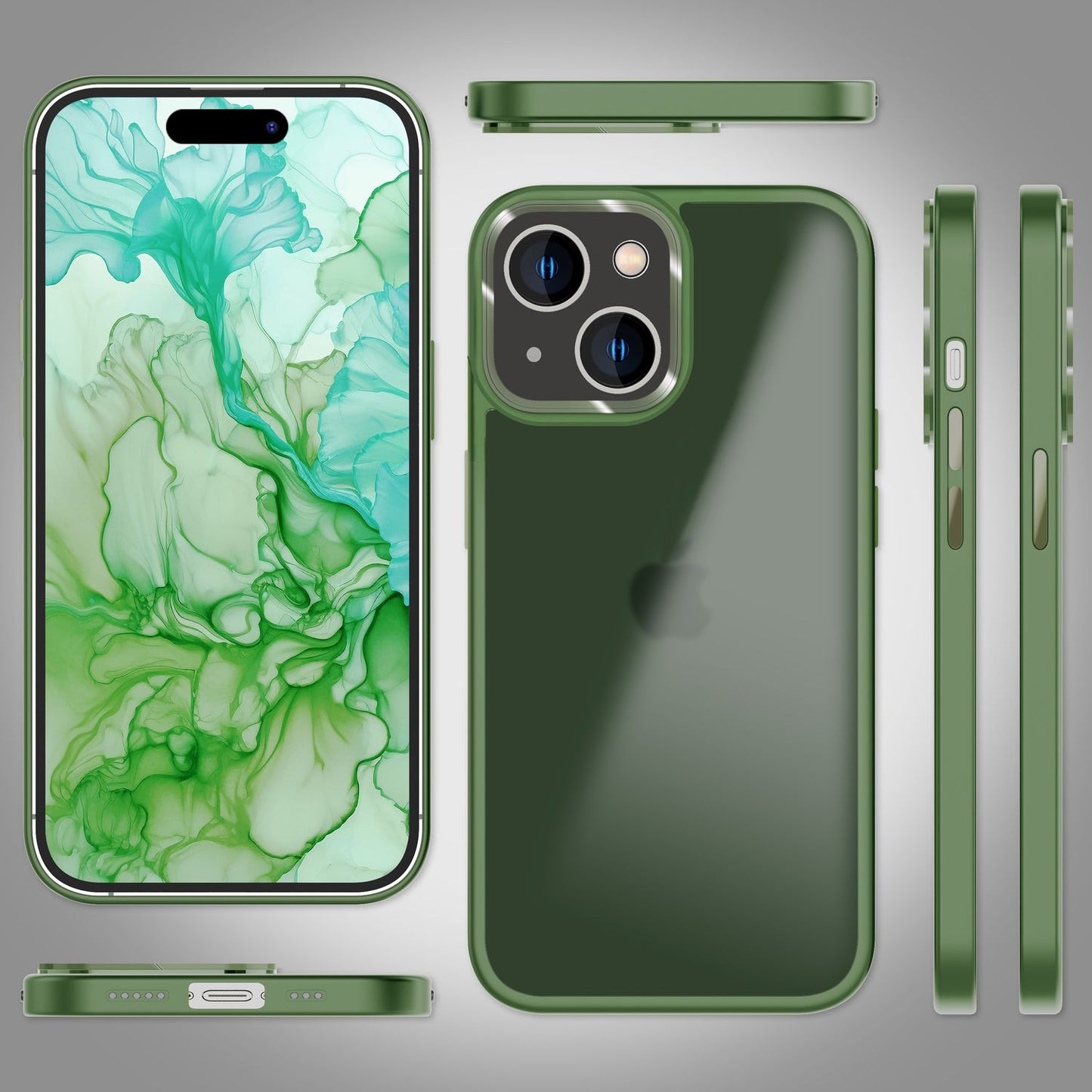 NALIA Matte Handyhülle für iPhone 15 – Stoßfester Silikon-Rahmen & Semi-Transparent – FUZION (Anti-Fingerprint Case) – Marke aus Berlin