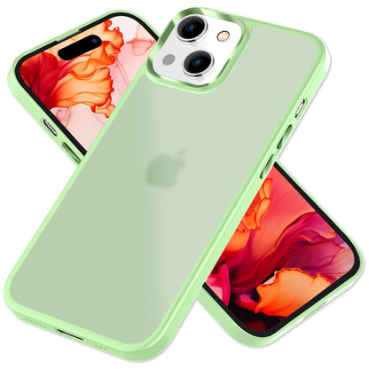 NALIA Matte Handyhülle für iPhone 15 Plus – Stoßfester Silikon-Rahmen & Semi-Transparent – FUZION (Anti-Fingerprint Case) – Marke aus Berlin