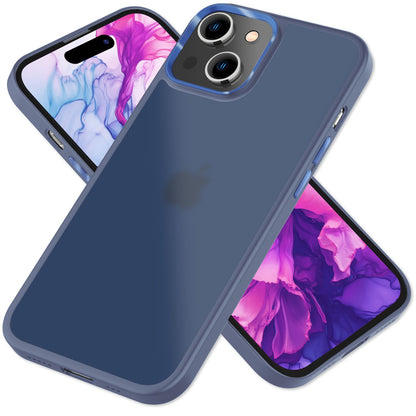 NALIA Matte Handyhülle für iPhone 15 Plus – Stoßfester Silikon-Rahmen & Semi-Transparent – FUZION (Anti-Fingerprint Case) – Marke aus Berlin