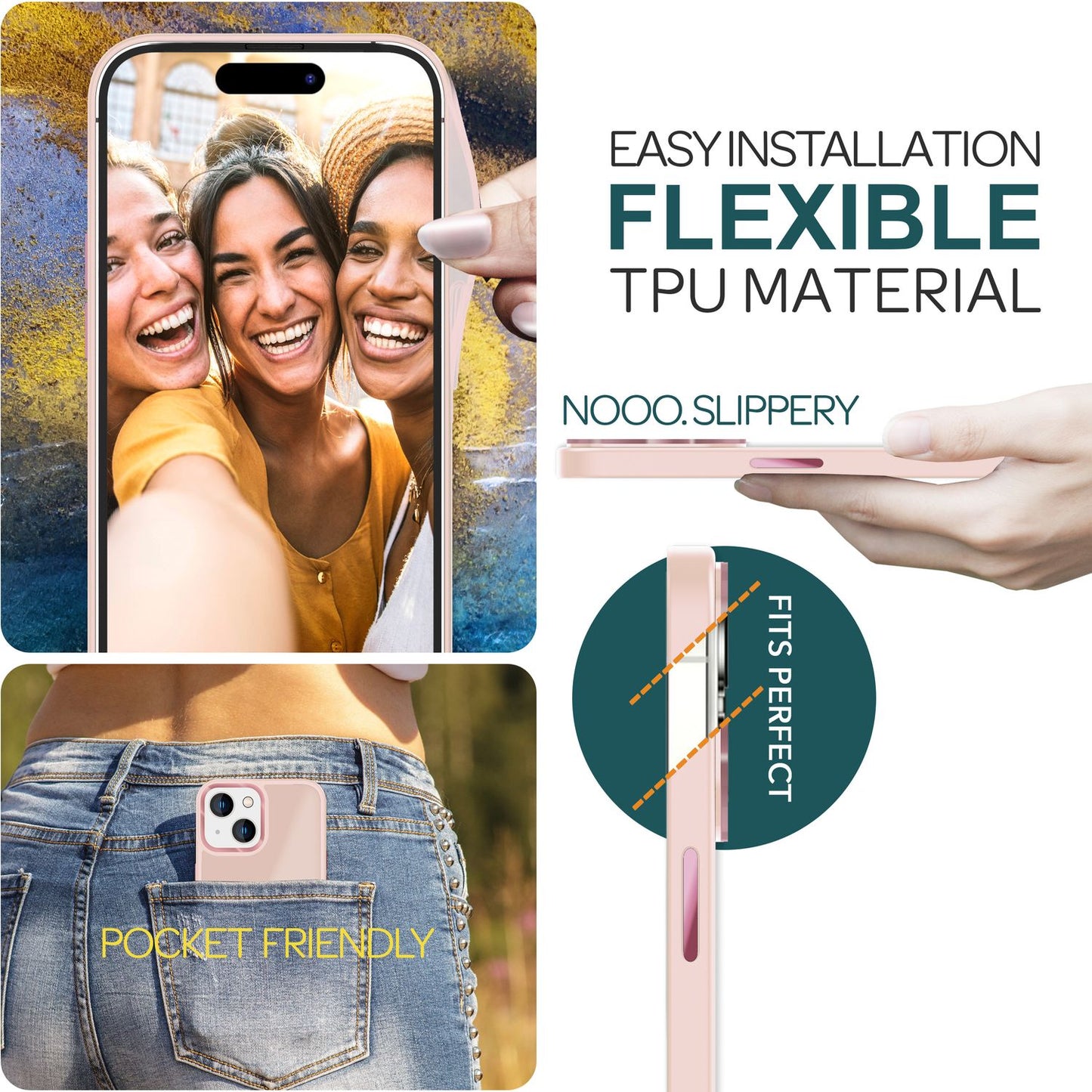 NALIA Matte Handyhülle für iPhone 15 Plus – Stoßfester Silikon-Rahmen & Semi-Transparent – FUZION (Anti-Fingerprint Case) – Marke aus Berlin