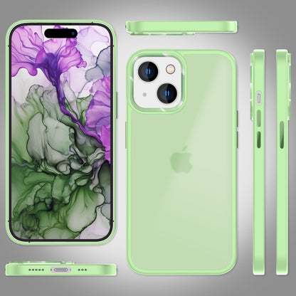 NALIA Matte Handyhülle für iPhone 15 Plus – Stoßfester Silikon-Rahmen & Semi-Transparent – FUZION (Anti-Fingerprint Case) – Marke aus Berlin