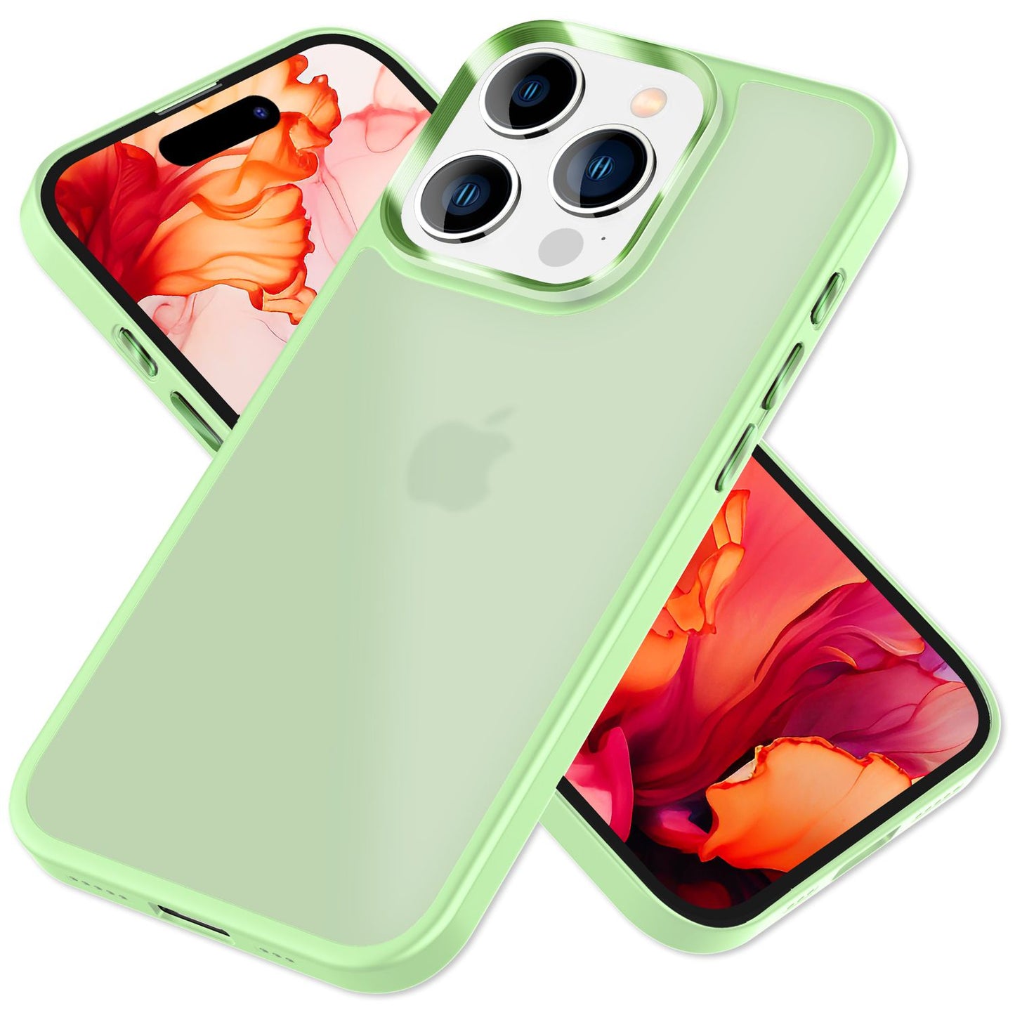 NALIA Matte Handyhülle für iPhone 15 Pro – Stoßfester Silikon-Rahmen & Semi-Transparent – FUZION (Anti-Fingerprint Case) – Marke aus Berlin