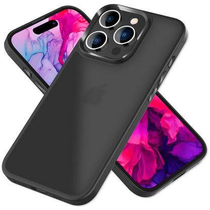 NALIA Matte Handyhülle für iPhone 15 Pro – Stoßfester Silikon-Rahmen & Semi-Transparent – FUZION (Anti-Fingerprint Case) – Marke aus Berlin