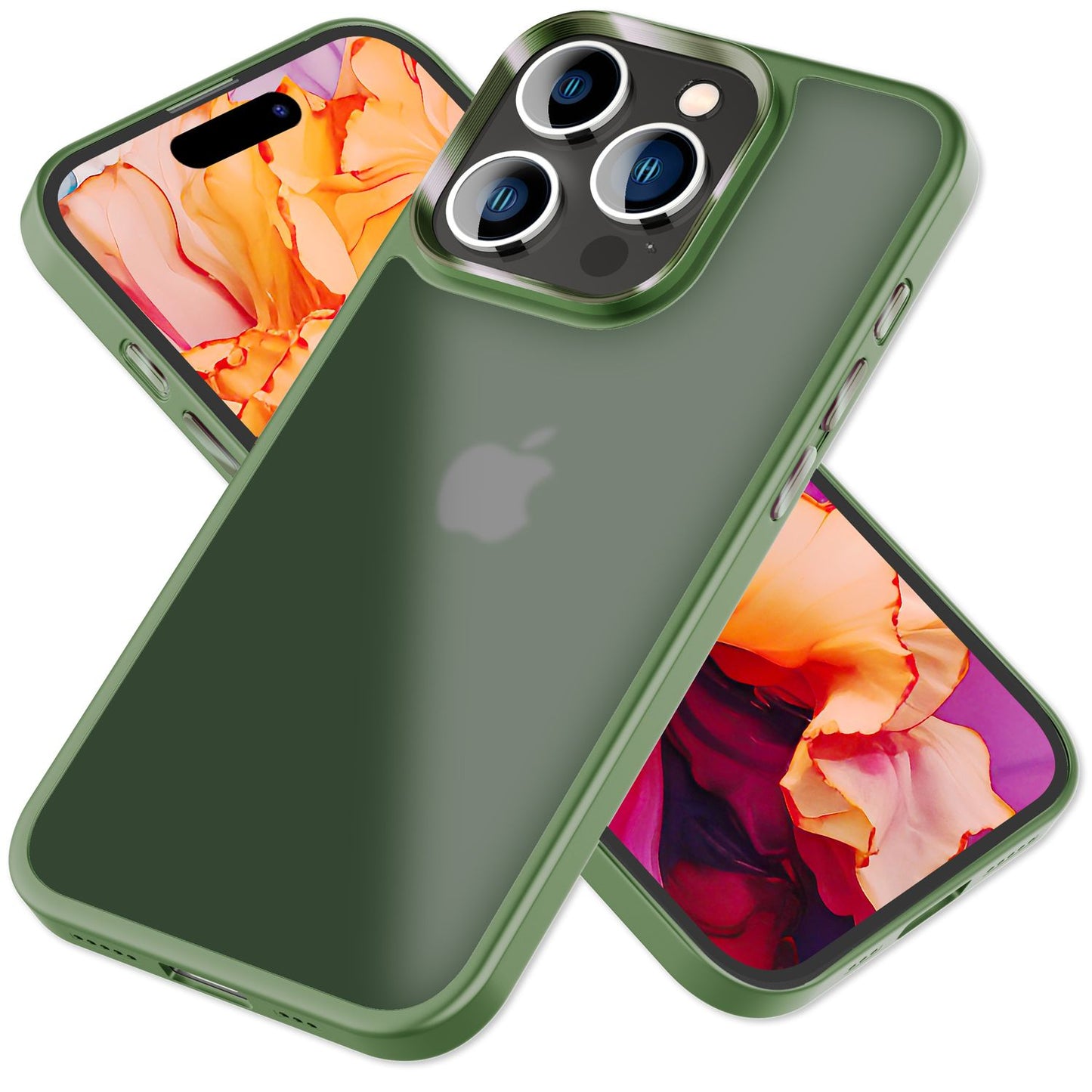 NALIA Matte Handyhülle für iPhone 15 Pro – Stoßfester Silikon-Rahmen & Semi-Transparent – FUZION (Anti-Fingerprint Case) – Marke aus Berlin