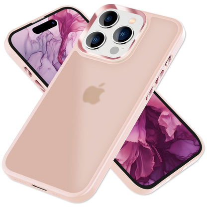 NALIA Matte Handyhülle für iPhone 15 Pro Max – Stoßfester Silikon-Rahmen & Semi-Transparent – FUZION (Anti-Fingerprint Case) – Marke aus Berlin