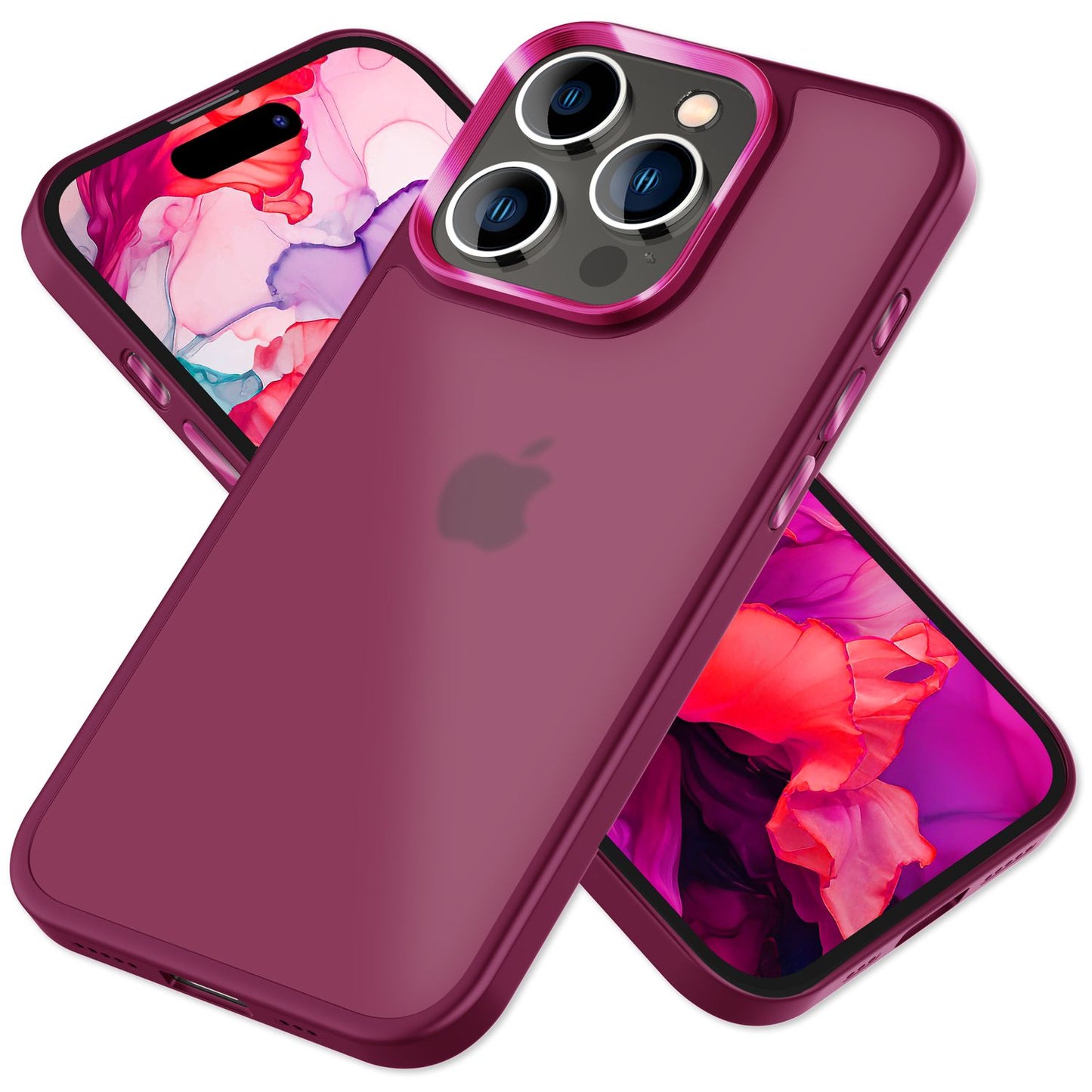 NALIA Matte Handyhülle für iPhone 15 Pro Max – Stoßfester Silikon-Rahmen & Semi-Transparent – FUZION (Anti-Fingerprint Case) – Marke aus Berlin