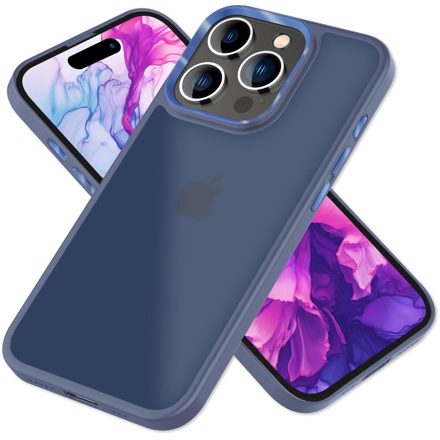 NALIA Matte Handyhülle für iPhone 15 Pro Max – Stoßfester Silikon-Rahmen & Semi-Transparent – FUZION (Anti-Fingerprint Case) – Marke aus Berlin