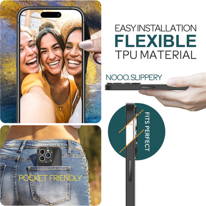 NALIA Matte Handyhülle für iPhone 15 Pro Max – Stoßfester Silikon-Rahmen & Semi-Transparent – FUZION (Anti-Fingerprint Case) – Marke aus Berlin