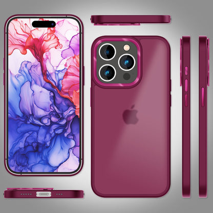 NALIA Matte Handyhülle für iPhone 15 Pro Max – Stoßfester Silikon-Rahmen & Semi-Transparent – FUZION (Anti-Fingerprint Case) – Marke aus Berlin