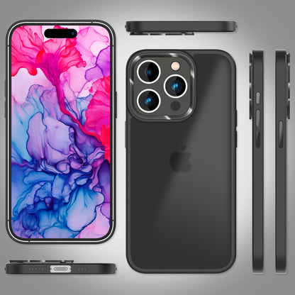 NALIA Matte Handyhülle für iPhone 15 Pro Max – Stoßfester Silikon-Rahmen & Semi-Transparent – FUZION (Anti-Fingerprint Case) – Marke aus Berlin