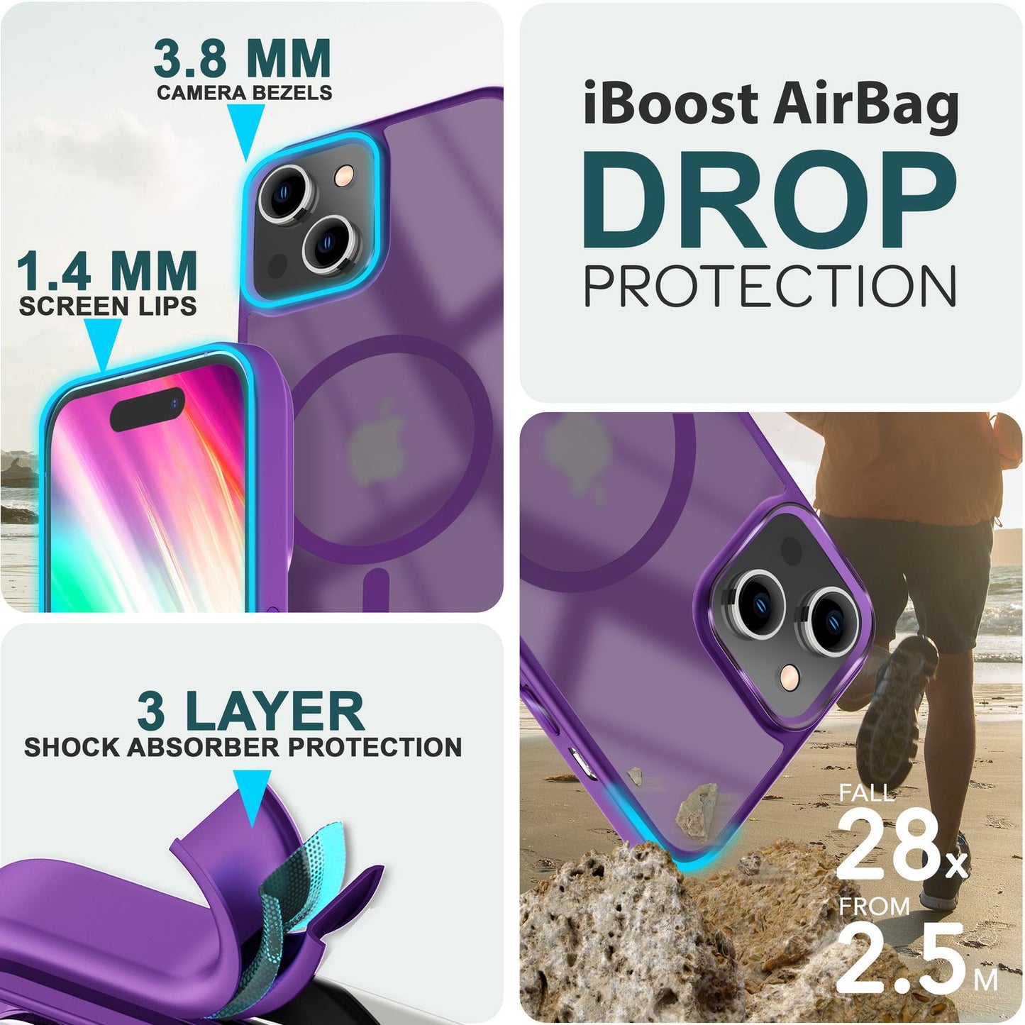 NALIA Magnet-Case für iPhone 15 – Matt-Transparent & MagSafe Kompatibel – MATTEX (Rutschfest, Stoßfest & Anti-Fingerabdruck) – Marke aus Berlin