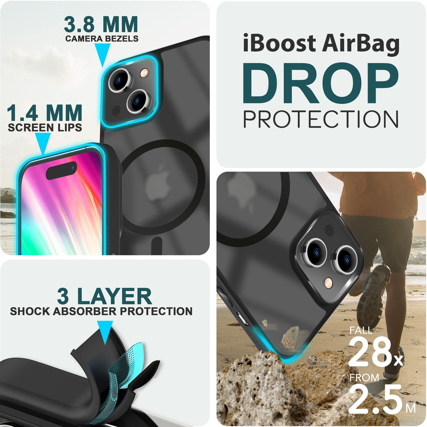 NALIA Magnet-Case für iPhone 15 – Matt-Transparent & MagSafe Kompatibel – MATTEX (Rutschfest, Stoßfest & Anti-Fingerabdruck) – Marke aus Berlin