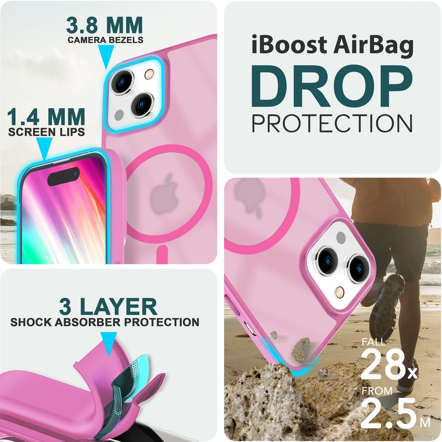 NALIA Magnet-Case für iPhone 15 Plus – Matt-Transparent & MagSafe Kompatibel – MATTEX (Rutschfest, Stoßfest & Anti-Fingerabdruck) – Marke aus Berlin