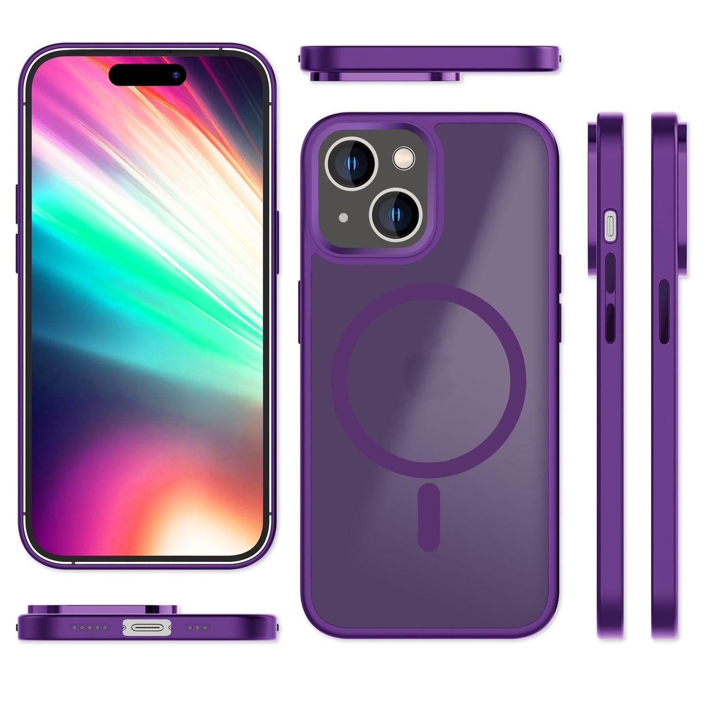 NALIA Magnet-Case für iPhone 15 Plus – Matt-Transparent & MagSafe Kompatibel – MATTEX (Rutschfest, Stoßfest & Anti-Fingerabdruck) – Marke aus Berlin