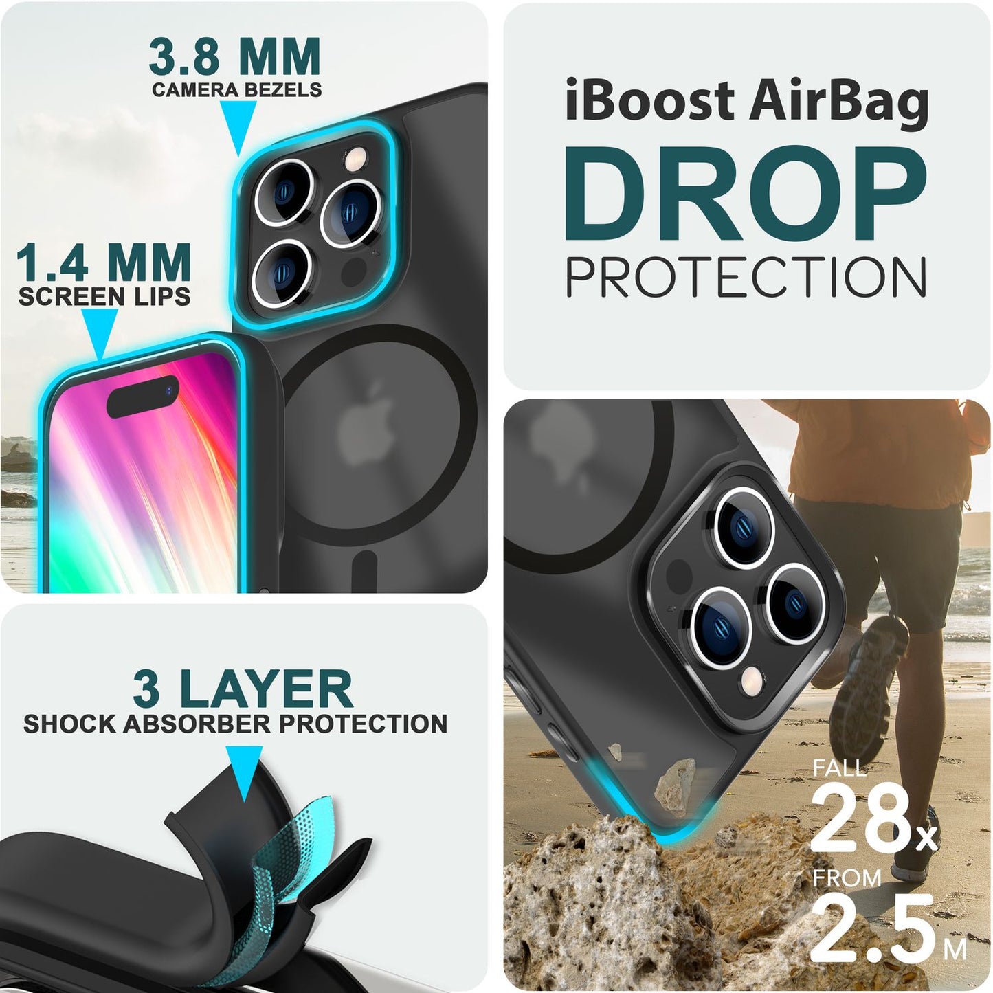 NALIA Magnet-Case für iPhone 15 Pro – Matt-Transparent & MagSafe Kompatibel – MATTEX (Rutschfest, Stoßfest & Anti-Fingerabdruck) – Marke aus Berlin