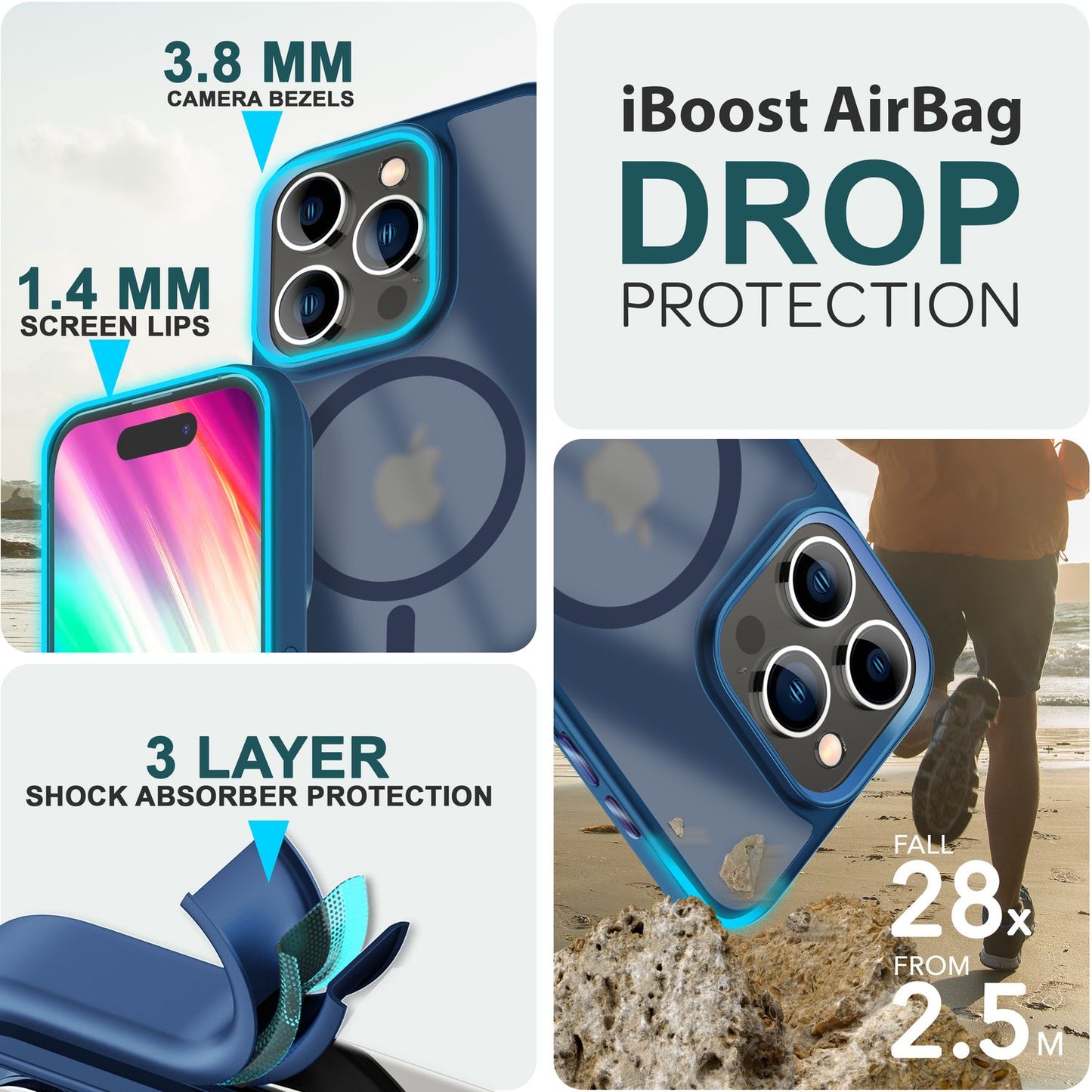 NALIA Magnet-Case für iPhone 15 Pro – Matt-Transparent & MagSafe Kompatibel – MATTEX (Rutschfest, Stoßfest & Anti-Fingerabdruck) – Marke aus Berlin