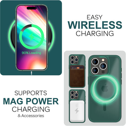 NALIA Magnet-Case für iPhone 15 Pro – Matt-Transparent & MagSafe Kompatibel – MATTEX (Rutschfest, Stoßfest & Anti-Fingerabdruck) – Marke aus Berlin