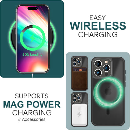 NALIA Magnet-Case für iPhone 15 Pro – Matt-Transparent & MagSafe Kompatibel – MATTEX (Rutschfest, Stoßfest & Anti-Fingerabdruck) – Marke aus Berlin
