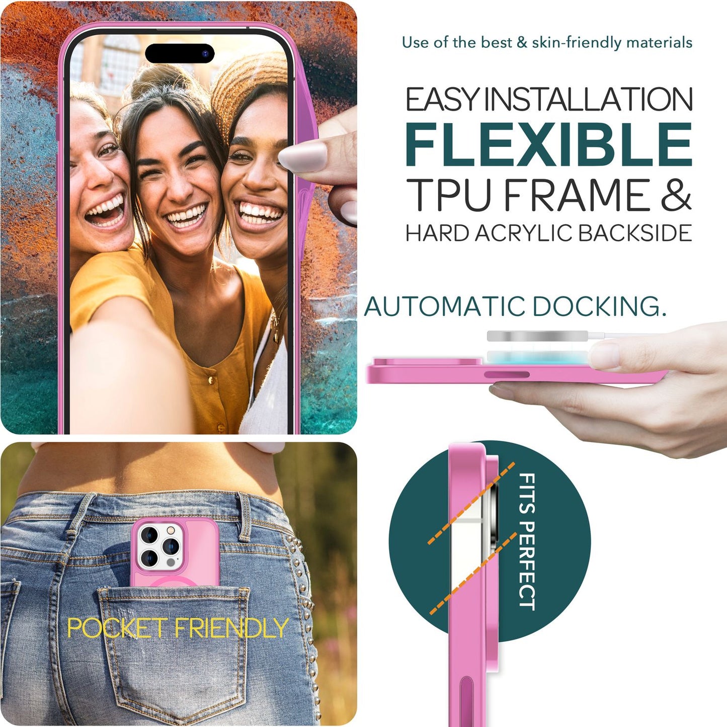 NALIA Magnet-Case für iPhone 15 Pro – Matt-Transparent & MagSafe Kompatibel – MATTEX (Rutschfest, Stoßfest & Anti-Fingerabdruck) – Marke aus Berlin