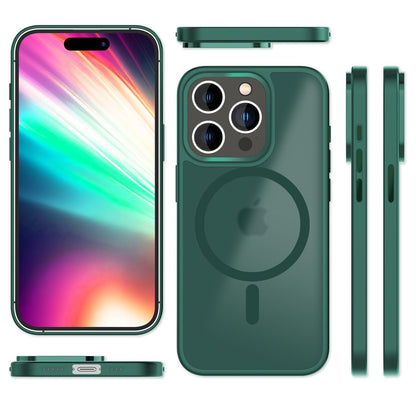 NALIA Magnet-Case für iPhone 15 Pro – Matt-Transparent & MagSafe Kompatibel – MATTEX (Rutschfest, Stoßfest & Anti-Fingerabdruck) – Marke aus Berlin