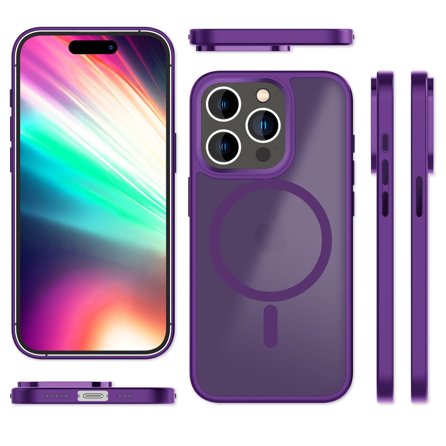 NALIA Magnet-Case für iPhone 15 Pro – Matt-Transparent & MagSafe Kompatibel – MATTEX (Rutschfest, Stoßfest & Anti-Fingerabdruck) – Marke aus Berlin