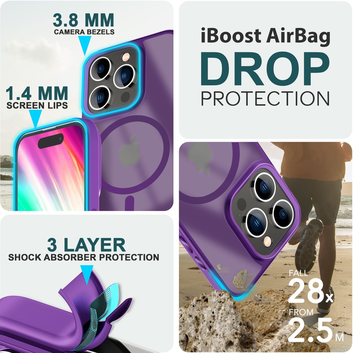 NALIA Magnet-Case für iPhone 15 Pro Max – Matt-Transparent & MagSafe Kompatibel – MATTEX (Rutschfest, Stoßfest & Anti-Fingerabdruck) – Marke aus Berlin