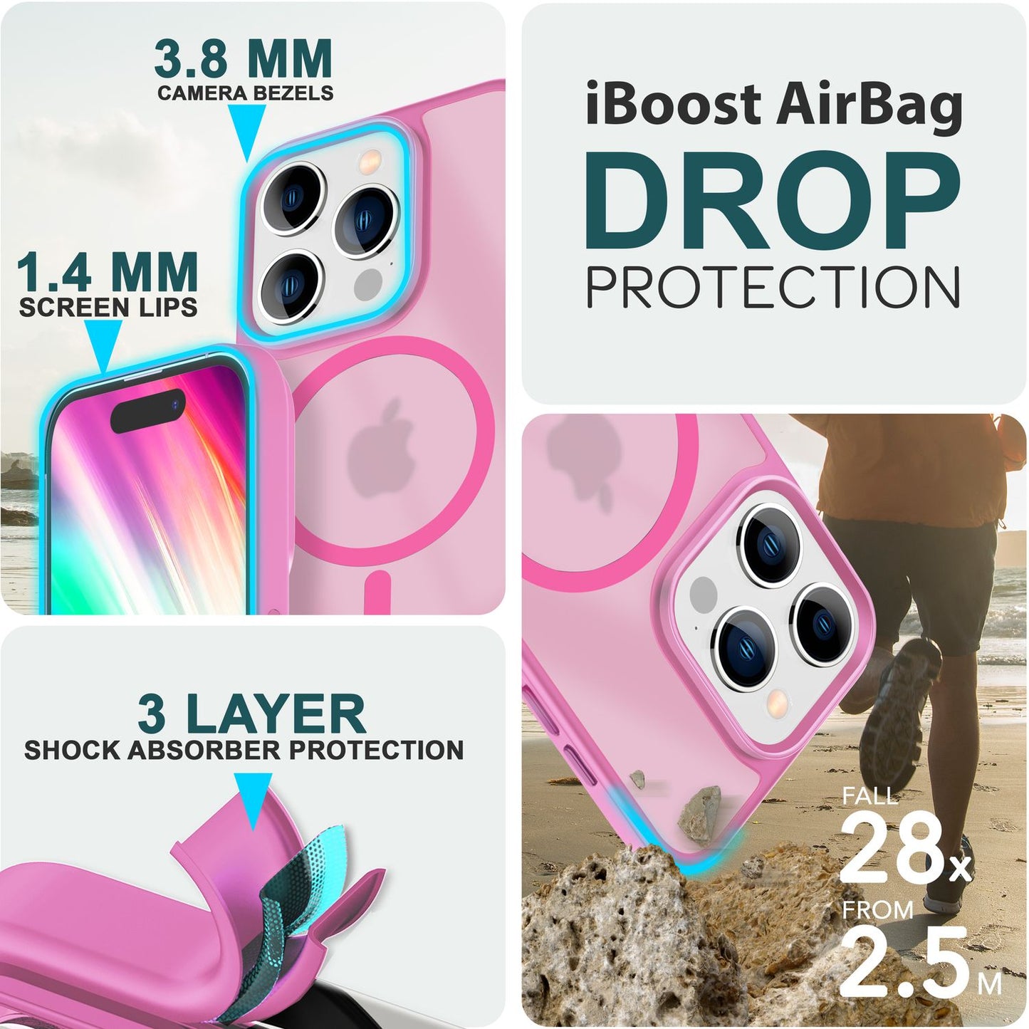 NALIA Magnet-Case für iPhone 15 Pro Max – Matt-Transparent & MagSafe Kompatibel – MATTEX (Rutschfest, Stoßfest & Anti-Fingerabdruck) – Marke aus Berlin