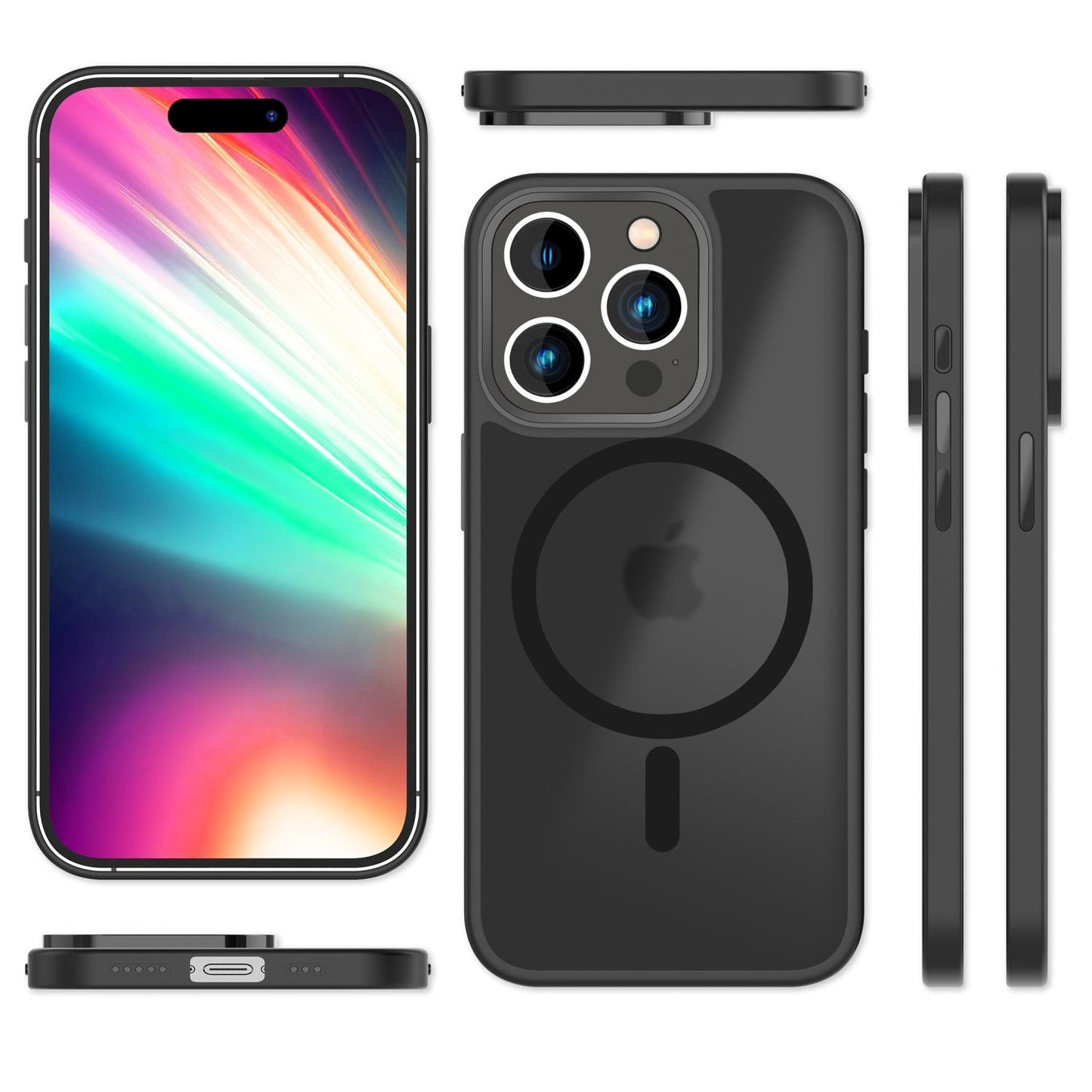 NALIA Magnet-Case für iPhone 15 Pro Max – Matt-Transparent & MagSafe Kompatibel – MATTEX (Rutschfest, Stoßfest & Anti-Fingerabdruck) – Marke aus Berlin