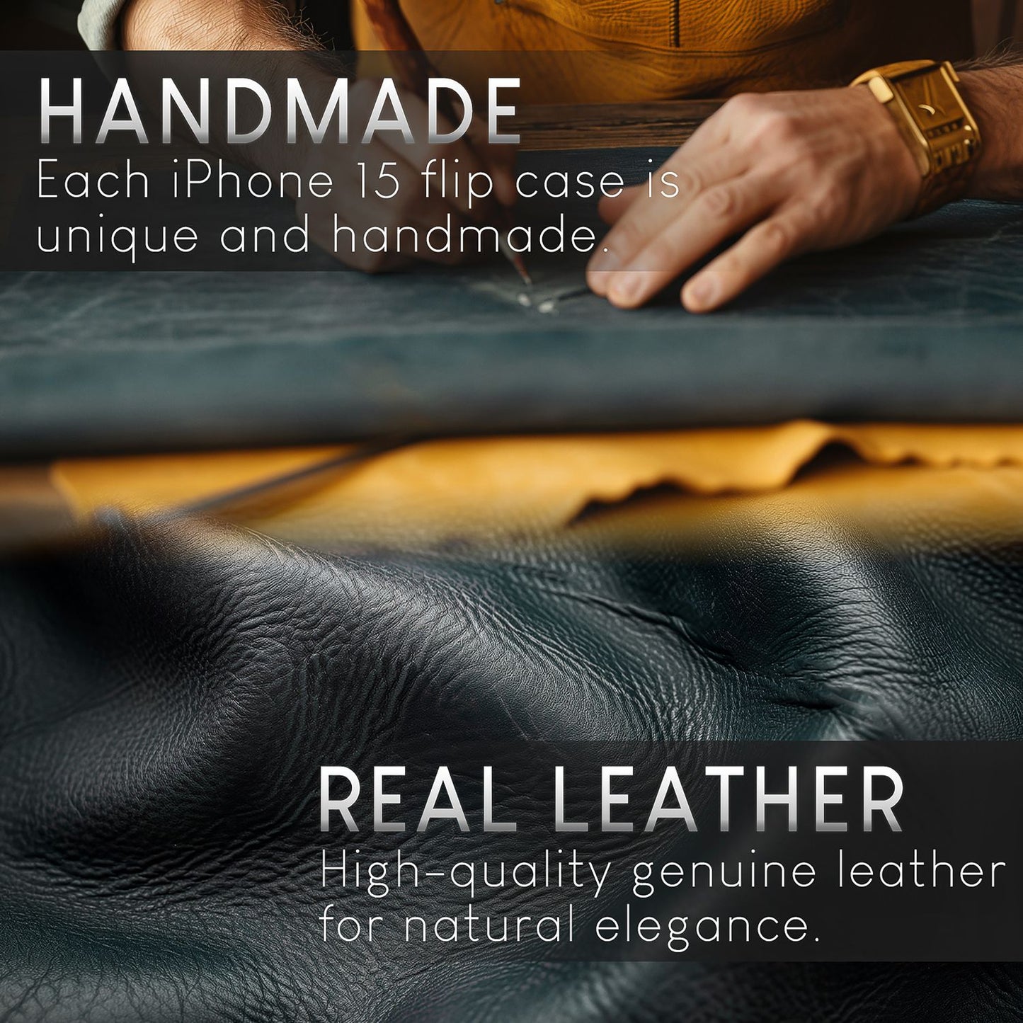 NALIA Echtlederhülle für iPhone 15 Pro Max – RFID Wallet & Magnet-Verschluss – LEVANTO (Handgefertigte Klapphülle) – Marke aus Berlin