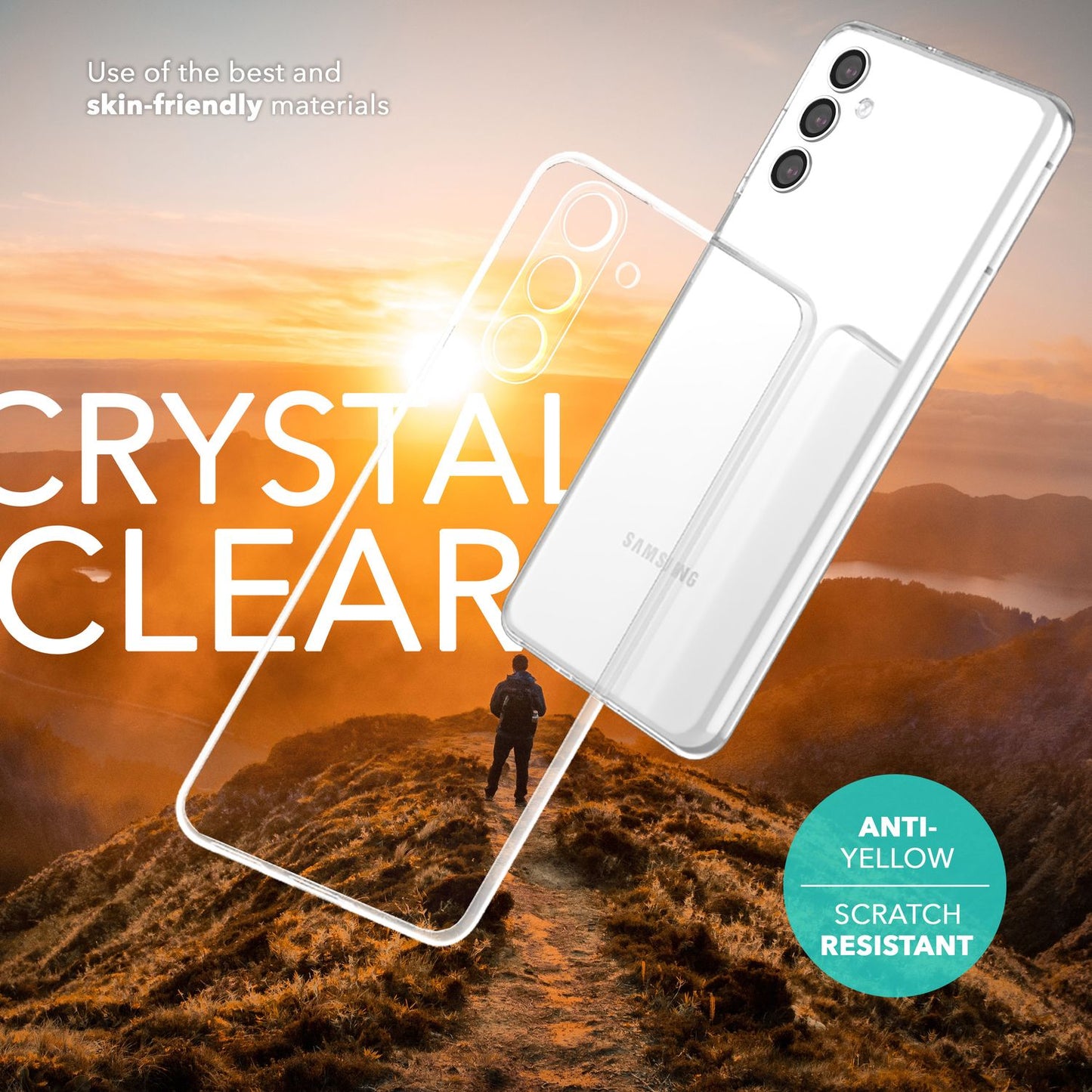 NALIA Transparente Silikonhülle für Samsung Galaxy S24 – Anti-Gelb & Rutschfest – GLAZE (Handyhülle Kristallklar, Schlank & Stoßfest) – Marke aus Berlin