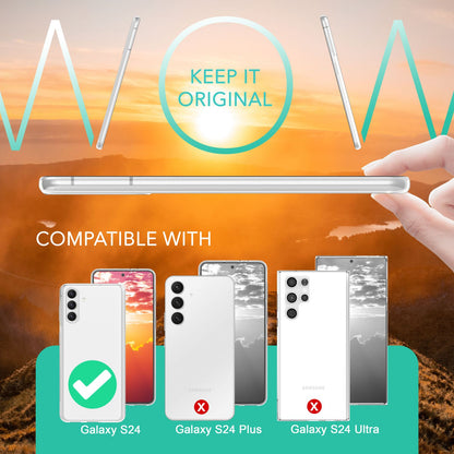NALIA Transparente Silikonhülle für Samsung Galaxy S24 – Anti-Gelb & Rutschfest – GLAZE (Handyhülle Kristallklar, Schlank & Stoßfest) – Marke aus Berlin