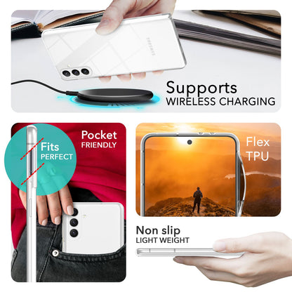NALIA Transparente Silikonhülle für Samsung Galaxy S24 – Anti-Gelb & Rutschfest – GLAZE (Handyhülle Kristallklar, Schlank & Stoßfest) – Marke aus Berlin