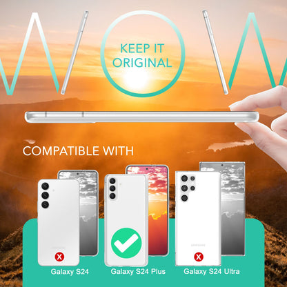 NALIA Transparente Silikonhülle für Samsung Galaxy S24 Plus – Anti-Gelb & Rutschfest – GLAZE (Handyhülle Kristallklar, Schlank & Stoßfest) – Marke aus Berlin