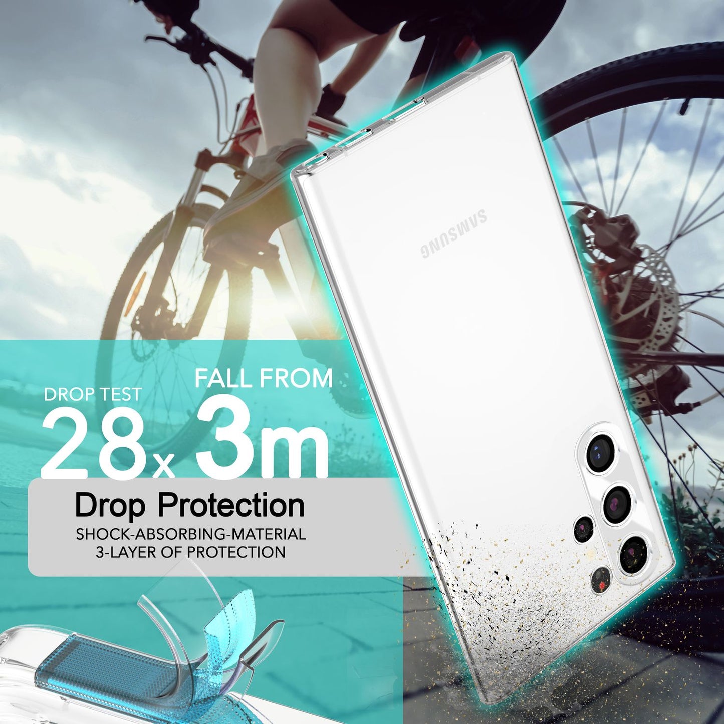 NALIA Transparente Silikonhülle für Samsung Galaxy S24 Ultra – Anti-Gelb & Rutschfest – GLAZE (Handyhülle Kristallklar, Schlank & Stoßfest) – Marke aus Berlin