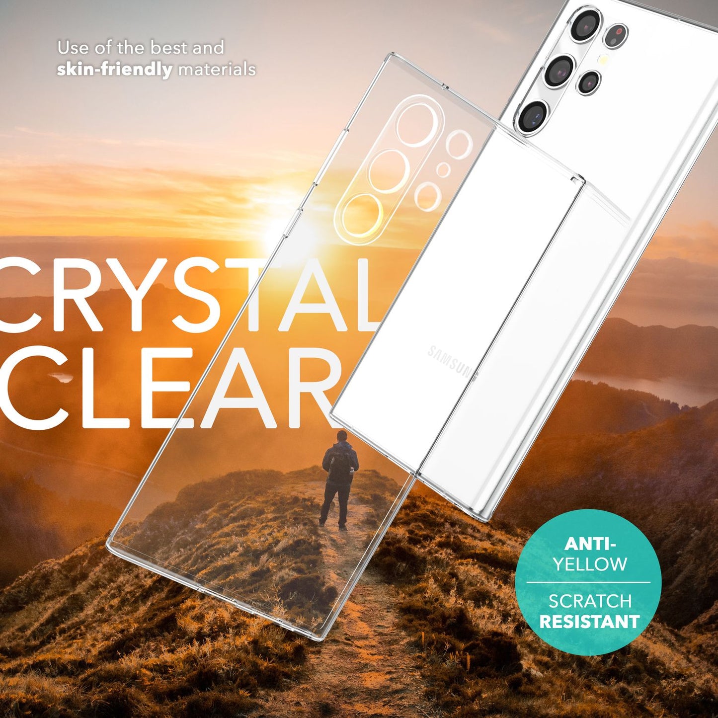 NALIA Transparente Silikonhülle für Samsung Galaxy S24 Ultra – Anti-Gelb & Rutschfest – GLAZE (Handyhülle Kristallklar, Schlank & Stoßfest) – Marke aus Berlin