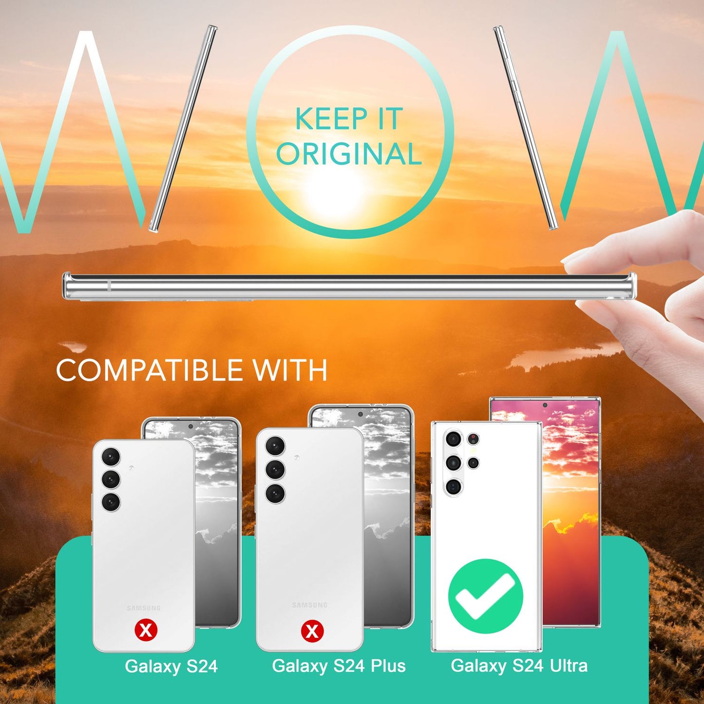 NALIA Transparente Silikonhülle für Samsung Galaxy S24 Ultra – Anti-Gelb & Rutschfest – GLAZE (Handyhülle Kristallklar, Schlank & Stoßfest) – Marke aus Berlin