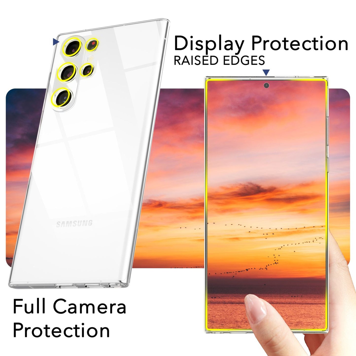 NALIA Transparente Silikonhülle für Samsung Galaxy S24 Ultra – Anti-Gelb & Rutschfest – GLAZE (Handyhülle Kristallklar, Schlank & Stoßfest) – Marke aus Berlin