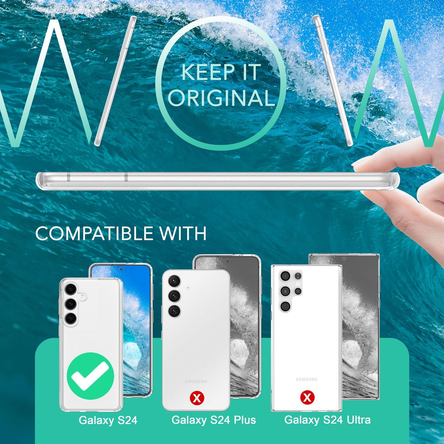 NALIA Transparente Hülle für Samsung Galaxy S24 – Harte Rückseite & Silikon Rand – IGNITE (Stoßfeste Handyhülle & Verstärkte Ecken) – Marke aus Berlin