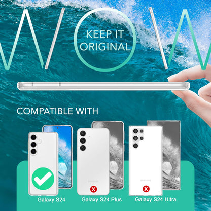 NALIA Transparente Hülle für Samsung Galaxy S24 – Harte Rückseite & Silikon Rand – IGNITE (Stoßfeste Handyhülle & Verstärkte Ecken) – Marke aus Berlin