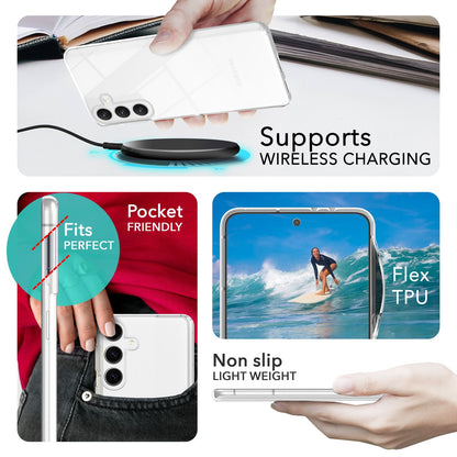 NALIA Transparente Hülle für Samsung Galaxy S24 – Harte Rückseite & Silikon Rand – IGNITE (Stoßfeste Handyhülle & Verstärkte Ecken) – Marke aus Berlin