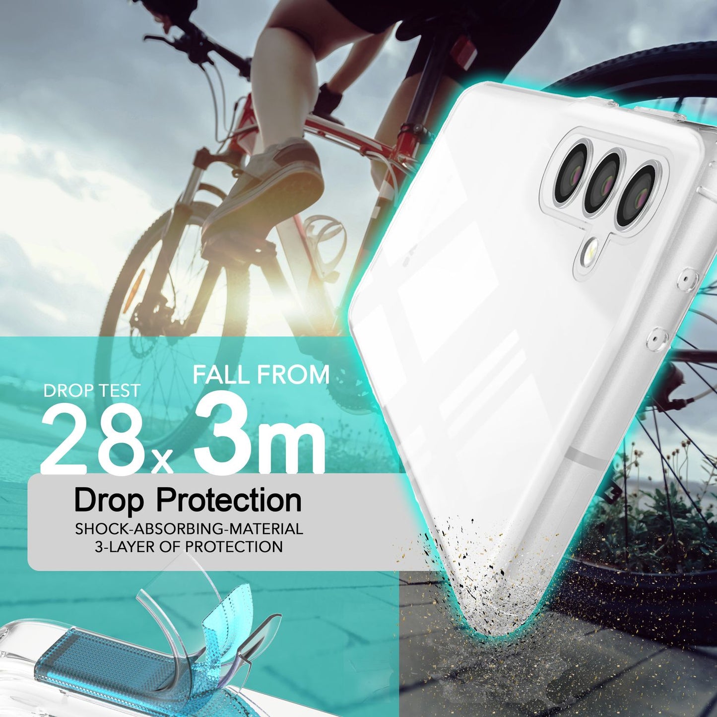 NALIA Transparente Hülle für Samsung Galaxy S24 Plus – Harte Rückseite & Silikon Rand – IGNITE (Stoßfeste Handyhülle & Verstärkte Ecken) – Marke aus Berlin