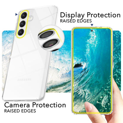 NALIA Transparente Hülle für Samsung Galaxy S24 Plus – Harte Rückseite & Silikon Rand – IGNITE (Stoßfeste Handyhülle & Verstärkte Ecken) – Marke aus Berlin