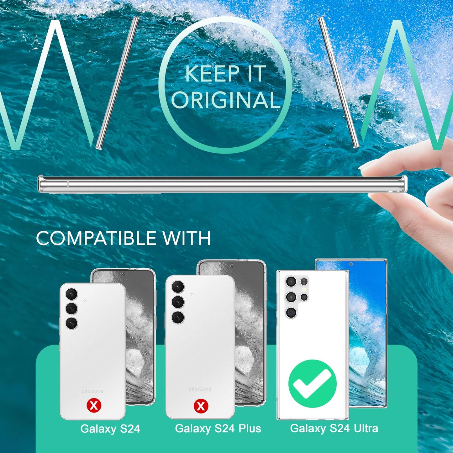 NALIA Transparente Hülle für Samsung Galaxy S24 Ultra – Harte Rückseite & Silikon Rand – IGNITE (Stoßfeste Handyhülle & Verstärkte Ecken) – Marke aus Berlin